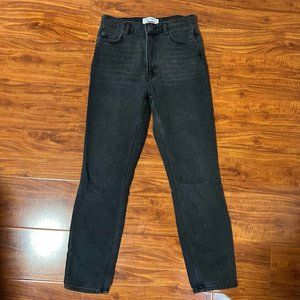 Reformation high rise straight leg jeans in black